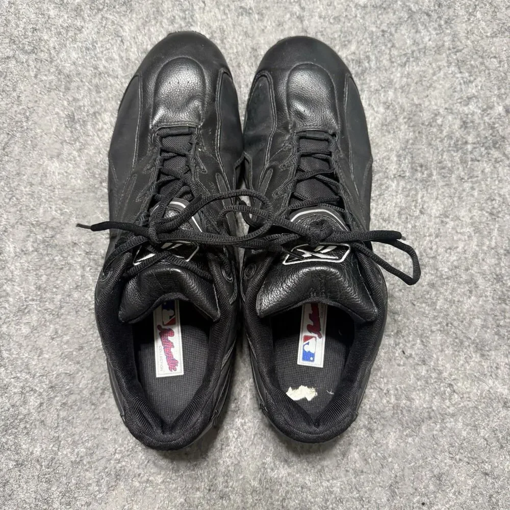 Vtg Reebok MLB Authentic Collection Black Leather Turf Shoes Men Size 16 RB409